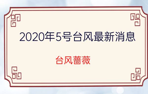 2020年5号台风最新消息（台风蔷薇 2020年第5号热带风暴）